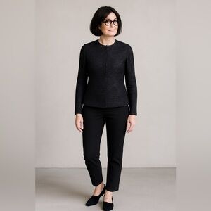 Babette SF Black Woven Blazer Jacket Art 2 Wear Women's XXS Artsy Pleated Cuff